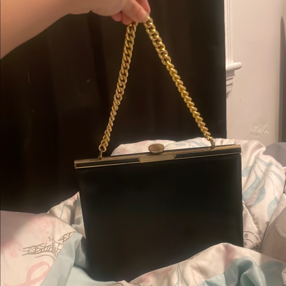 Elegant Black and Gold Chain Bag